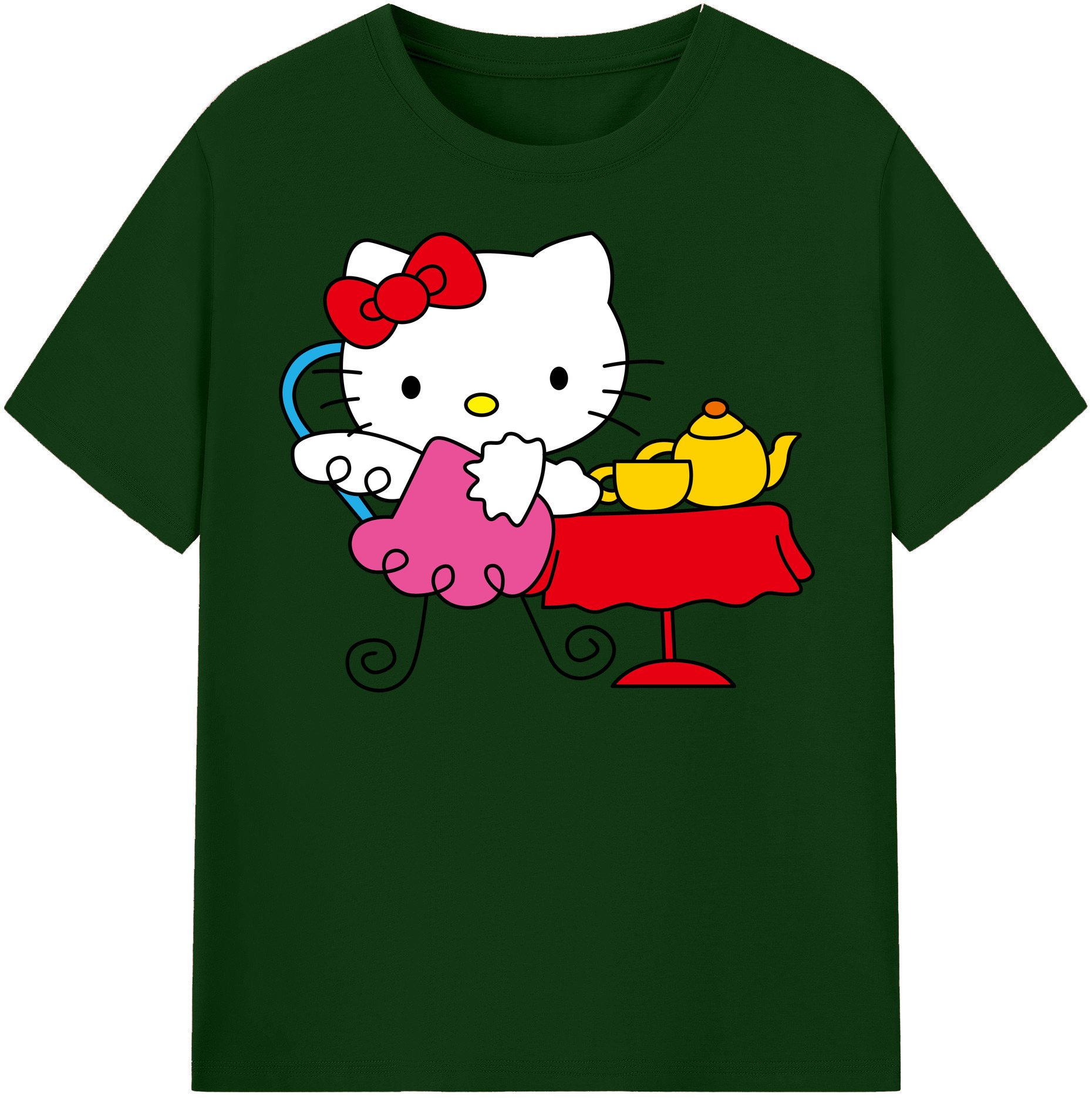 （画像用） Hello Kitty ハローキティ 綿100％半袖Tシャツ（フロントプリント）